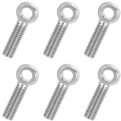 PATIKIL 6 Pz Bullone Ad Occhio Girevole Con Spalla M6x25mm, 304 Acciaio Inox Metrico Filettatura Completa Occhio A Scorrimento Vite Ad Occhio Elementi Di Fissaggio, Colore Argento