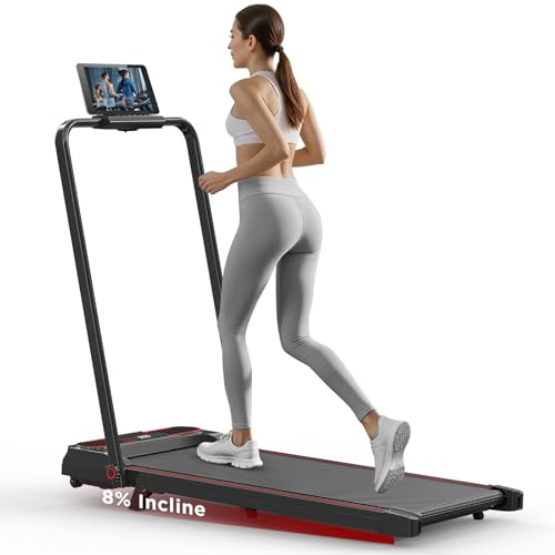 Tapis Roulant Elettrico Pieghevole, 3 in 1 Tapis Roulant con Inclinazione, Telecomando e Doppio Display LED, Design Salvaspazio per Casa e Ufficio, Nessuna Installazione Richiesta (1-12 KM/H)