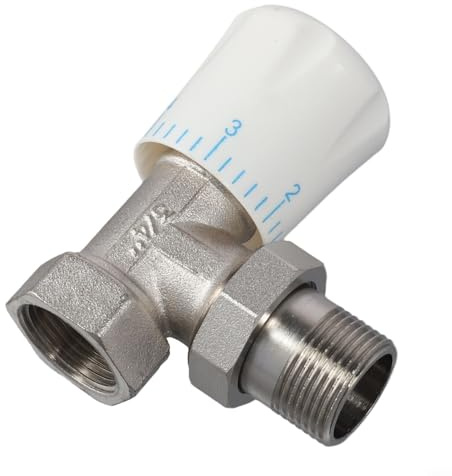 Rehoetom Thermostatisches Heizkörperventil, 15 mm x 1,9 cm Eckventil mit 5 Temperatureinstellungen, horizontale oder vertikale Montage für Raumtemperaturregelung (B)