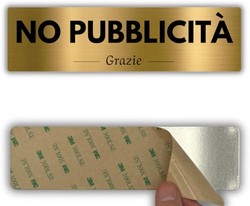 LEIASA | Cartello No Pubblicità - 5x18 cm - Alluminio - Solo Posta Privata | Targa Basta Pubblicità, Adesivo Anti Volantinaggio, Insegna Rifiuto Giornali Gratuiti, Avviso Promozioni Non Gradite