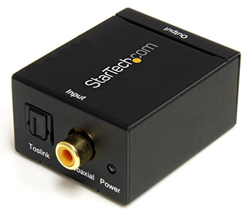 StarTech.com Convertitore audio da coassiale digitale SPDIF o ottico Toslink a RCA stereo, Convertitore digitale audio (SPDIF2AA)