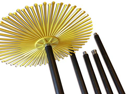 Kit de ramonage économique conduits gainés | Brosse hérisson synthétique | Diamètre 250 mm | 7 m en 5 cannes de 1,40 m | Cheminées, poêles, chaudières, canalisations, gouttières | Kibros 4KIT3SEb