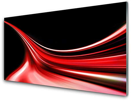 Tulup Glasbilder 100x50cm - Wandbild Druck auf Glas XXL Panorama-Bild Wandbilder aus Echt-Glas Sicherheitsglas Kunstdruck für Küche Wohnzimmer Abstrakte Linien Kunst