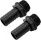 AERZETIX - C63625 - Lot de 2 Raccord mâle cannelés droit 1'' x 25 mm - filetage externe - adaptateur connecteur système circuit d'irrigation arrosage pompe - en plastique - couleur noir