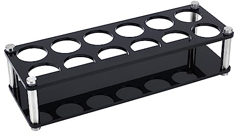 nbeads 12 Schuss Glas Tablett Halter, Bar Acryl Schnapsglas Halter Weinglas Tasse Serviertablett Tassen Organizer Schnapsglas Display Bar Zubehör Für Party Bar Club, Loch 3,9 cm