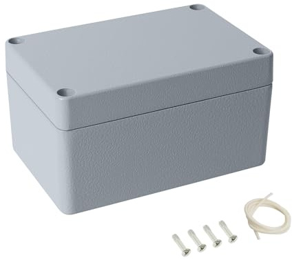 LeMotech Electrical Box, Aluminum Alloy Metal Junction Box, IP67 Waterproof Dustproof Project Box, Outdoor Universal Enclosure, Grey 5.9x3.9x3.1in (150x100x80mm)