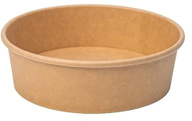 ECOPICNIC 300 Stück Salatschalen 500ml | to go Schalen rund Suppenschalen Biologisch Bowl | Beerenschale Kraftkarton Verpackung mit PE Innenbeschichtung | Salatbowl gefäß Deli Container Kraft Papier