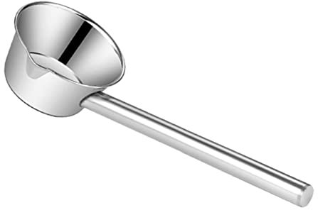 BESTonZON Mestolo Cucchiaio in Acciaio Con Manico Lungo Antiscivolo Per Cucina e Giardino Scavino Ergonomico Cucchiaione Da Cucina Pratico e Resistente
