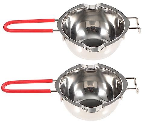 2st Schmelztiegel Tiefer Topf Doppelkesselpfannen Topf Aus Edelstahl Doppeldampfer Topf Zur Seifenherstellung Mini-topf Pizza Süßigkeiten Kerze Rostfreier Stahl Doppelschicht Gerät