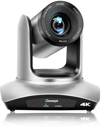 Chameye 4K PTZ Kamera 20x Optischer Zoom mit HDMI, USB3.0 Plug und Play, LAN(PoE) für Videokonferenz, Live-Gottesdienst, Live-Events, Konzert, YouTube OBS vMix Live Streaming, C420
