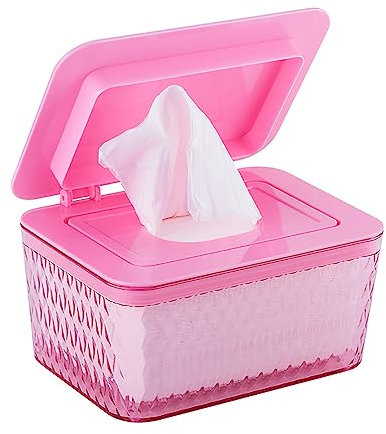 SDGRJKL Feuchttücher Box für unterwegs, Baby Feuchttücher Box, Feuchttücher Box Servietten Aufbewahrungsbox, Feuchte Toilettenpapier Box,Rosa
