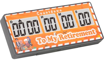 RileyFine 9999 Tage digitaler Küchen-Timer, Ruhestands-Countdown-Timer, Magnet-Adsorptions-Design, Batterie austauschbar, verwendet für den Ruhestand Kochen Weihnachten Urlaub (Yellow)