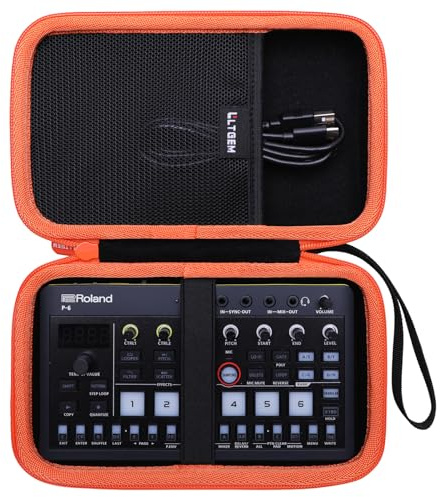 LTGEM Case Compatible with Roland AIRA Compact P-6 / S-1 / T-8 / E-4 / J-6 Creative Sampler Drum Sequencer, Orange(Case Only)