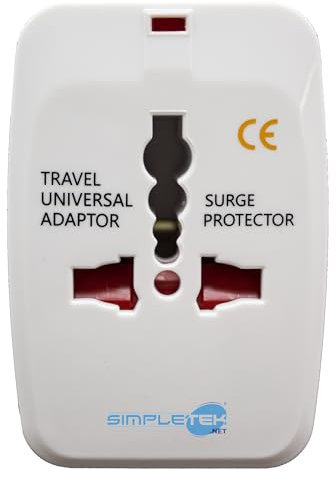 SIMPLETEK - Adattatore Presa Elettrica Spina da 125V 6A a 250V 13A UK SP IT US EU Caricatore Convertitore Universale Portatile con Custodia
