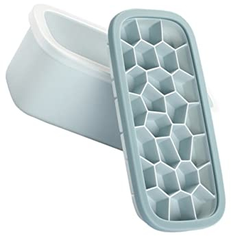 Mobestech Moule à Glaçons en Silicone avec Couvercle, 1 Set, Réutilisable, Facile à Utiliser, Anti-Odeur pour Congélateur, Hôtel et Restaurant