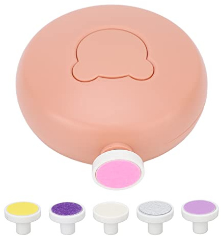 YUYTE Elektrischer Baby-Nagelschneider, Nagelfeilen-Werkzeugset für Kleinkinder mit 6 Schleifköpfen, Ergonomischem Design und Leisem Motor (leuchtendes Orange)