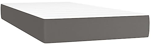 RuiNingRN Väska fjädermadrass medium grå 80 x 200 x 20 cm konstläder med fickfjädrar och skum, andas, punktelastisk, ergonomisk för sömnkomfort och ryggradsstöd