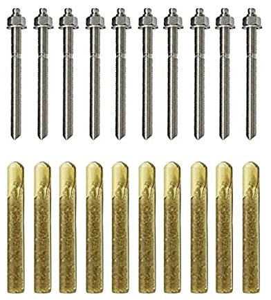 BATIFIX Verbundanker Set 10 Stück, Patrone + Ankerstange - Edelstahl A4 oder verzinkt I Styrolfrei Option 1 I Schwerlast-Anker I Schwerlast-dübel I Gewinde (Edelstahl V4A, M10 x 130)