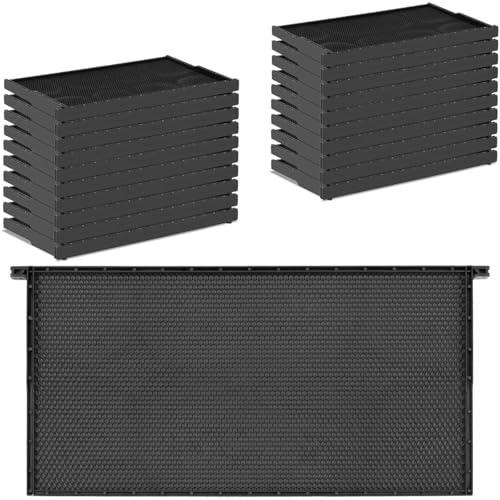 Wiesenfield WIE-BE-28 Mittelwand mit Rahmen 20 Stück Kunststoff 483 x 232 mm Mittelwand Bienen Kunststoffwaben