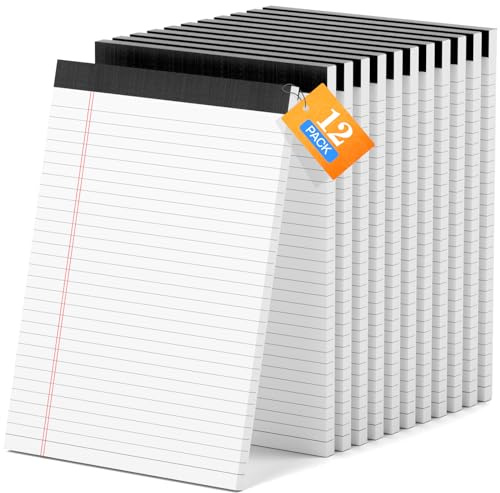 AILZFEI 12 Pack of Legal Pads 8.5 x 11 Wide Ruled Writing Pads 8.5 x 11.75 Notepad 30 Sheets per White Legal Pad Clear Print Note Pads 8x11 Pads of Paper