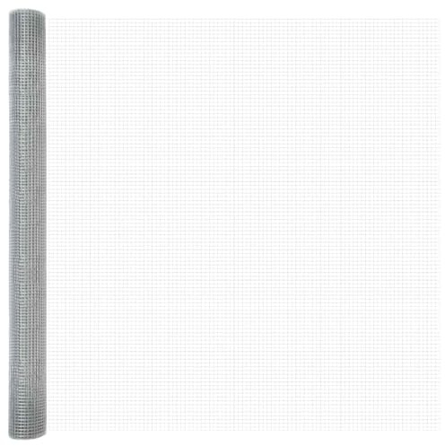 vidaXL Clôture en fil soudé Argent 1.5 x 50 m Acier, Clôture moderne en fil soudé, barrière extérieure pour jardin, panneau de patio, séparateur de paysage