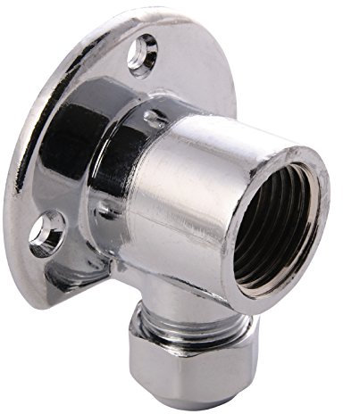 Quetschverschraubung | Wandscheibe mit 1 Innengewinde und 1 Quetsche | 1/2 Zoll x 12 mm | Für Kupfer-Rohre | Anschluss von Armaturen Verchromt
