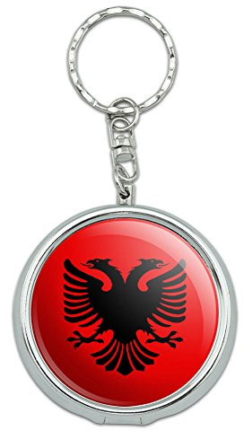GRAPHICS & MORE Portable Travel Size Pocket Purse Ashtray Keychain Country National Flag A-B - Albanian National Country Flag
