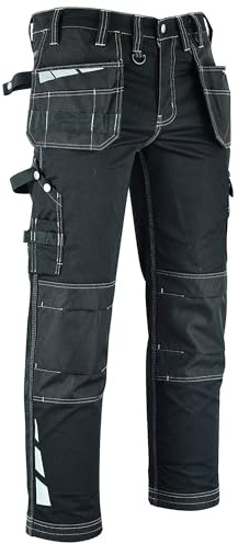 MS9 Mens Hi Viz Cargo Combat Holster Pockets Tactical Working Work Trouser Trousers Pants Jeans