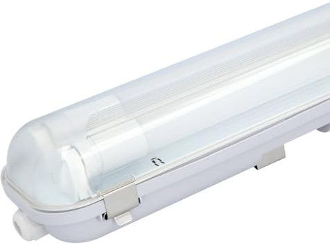 HOFTRONIC - Réglette LED 150cm - 48W 5280 Lumen (110lm/W) - IP65 extérieur étanche - 6000K lumière du jour - 30.000h - Avec tube fluorescent LED - Lampe de cave éclairage de garage - Connectable