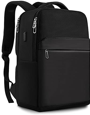 SONAMBULO Mochila Portátil Hombre para Ordenador 15.6 Pulgadas Impermeable con Puerto Carga USB,para los Estudios,Negocios,Oficina,Universidad,Viaje Diario,Negro