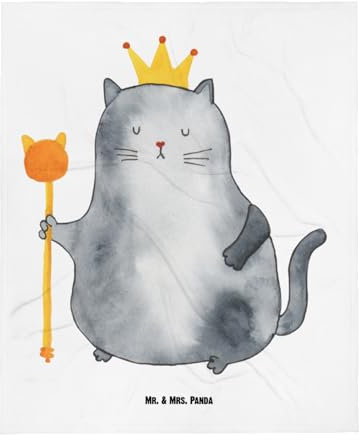 Mr. & Mrs. Panda Kuscheldecke Katze König - Geschenk, Wohndecke, Tagesdecke, Sofadecke, Katzenhalter, Katzendeko, königlich, Katzenmotiv,