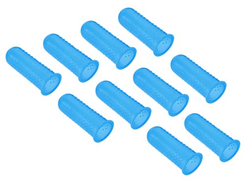 PATIKIL 0.59 10Pack Gummi Fingerspitze Silikon Daumen Fingerkuppen Schutz Abdeckungen Schutz Finger Griffe Fingerhut für Büro Zählen Sortieren Nähen Kleines Format Blau