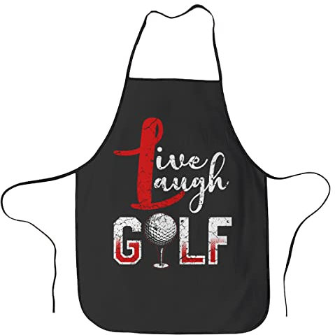 Live Laugh Golf Grillschürzen für Männer und Frauen – lustige Schürzen für Mama, Papa, Freund, professionelle Kochschürze, Einheitsgröße, am besten zum Kochen, Backen, Gartenarbeit, Grillen