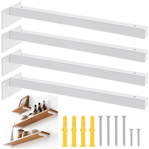 Mardatt Shelf Brackets, 4 Stück 12 Schwebende Regalhalterung, Regalträger Vintage, Winkel Regalbretter, Regal Halterungen für Wandregal, Schweberegal, Wandkonsole, Regalbrette