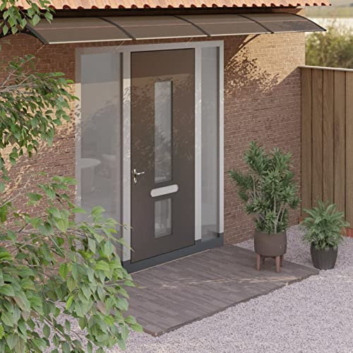 Chaduof Türvordach Schwarz 400x100 cm Polycarbonat Vordach Für Haustür, überdachung Haustür, Balkon Regenschutz, Türüberdachung, Vordach Hauseingang, 153602