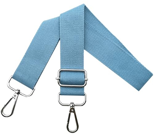 Taschengurte zum Wechseln Schultergurt Tasche - Taschengurt Verstellbar Breit 3.8cm mit Silber Karabiner, Tragegurt für Handtaschen Damen Taschenband, Umhängegurt Taschen, Hellblau, Q13