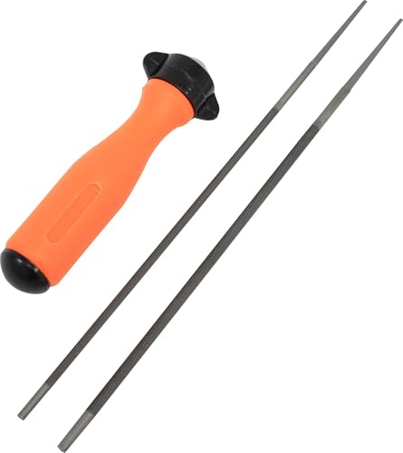 Juego lima afiladora cadena - juego de 2 limas con mango ergonómico, ideal para afilar cadenas de motosierras, duraderas y fáciles de usar.*