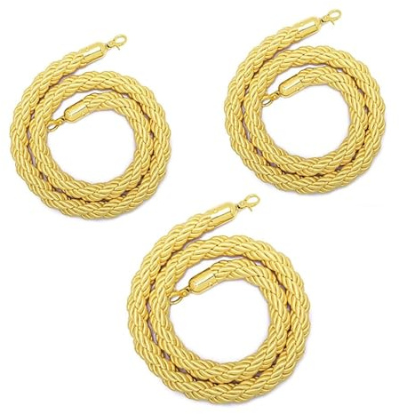 Corda di supporto per corrimano con gancio dorato, corda intrecciata per hotel, concerti teatri, 210 cm, barriera di isolamento durevole, qualità premium