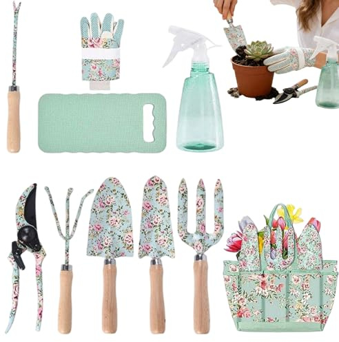 Outils de Jardinage pour Femmes - Petite Lourde Et Robuste | Ensemble D'Outils De Jardinage en Acier - pour Femmes Plantation Taille Coupe Creusage Pelouse Jardin Extérieur Plate-Bande Maison Serre