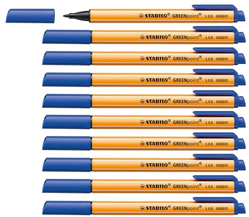 STABILO - Umweltfreundlicher Filzschreiber - GREENpoint - 10er Pack - blau
