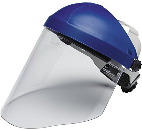 3M H8A Ratchet Headgear and Visor Combination with 3M WP96 Clear Polycarbonate Faceshield, Complete Headgear and Face Shield Safety System, ANSI Z87, Adjustable, Thermoplastic