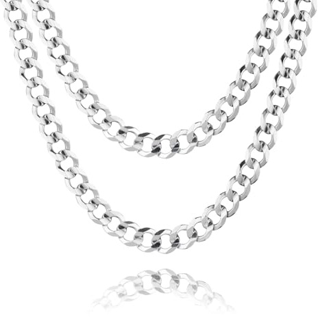 Herrhalsband Av Silver 925 - Pansarlänk Nickelfri Antitarnishing Med Smyckeskrin 50 cm