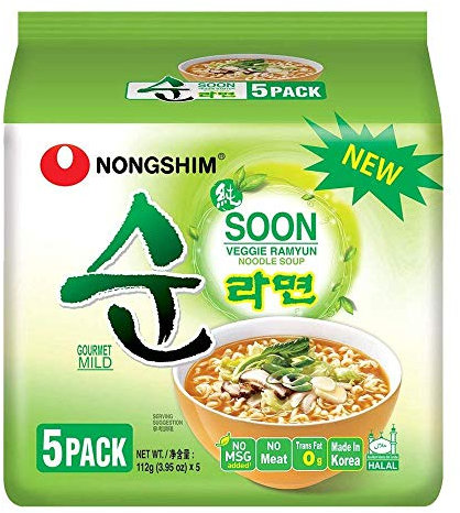 Nongshim Soon Veggie Ramyun Noodle Soup (Pack of 5) 560g