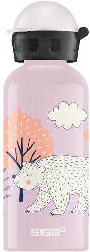 SIGG Beary Kinder Trinkflasche (0.4 L), schadstofffreie Kinderflasche mit auslaufsicherem Deckel, federleichte Trinkflasche aus Aluminium