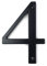 HASWARE House Number Sign 4 inch (10 cm) Modern Door Numbers Signage Plaque Street Home Address Numerals Zinc Alloy (4, Black)