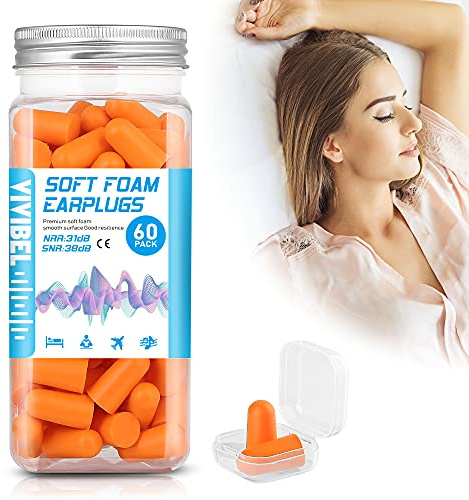 Ohrstöpsel, Geräuschunterdrückung, SNR 38 dB, Kugel zum Schlafen aus weichem Schaumstoff, wiederverwendbar, Gehörschutz für Schlaf, Arbeit, Reise – 60 Paar