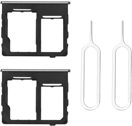 OTOTEC Lot de 2 plateaux de remplacement pour double fente pour carte SIM Micro SD avec broche SIM compatible avec Samsung Galaxy A32 5G 2021, noir