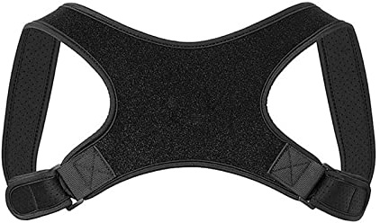 Protector de corrección de columna vertebral Corrección de postura de hombro Correa ajustable Soporte de corrección de postura de dolor de espalda jorobada (Color: Negro, Tamaño: L para adultos) (B