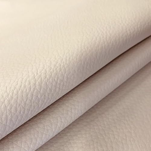 Konstlädertyg för klädsel, 140 cm bred. Mjukt konstläder för möbler, hem, tillbehör, hantverk, hantverk, konstläder. 100% Spanien. (beige, 3 meter)