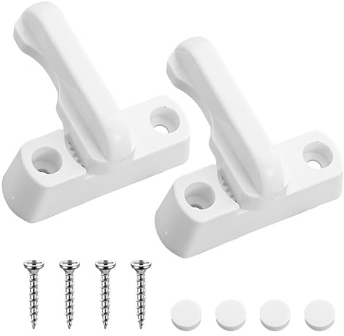 Mistillion 2 Pack T-Handle UPVC Window Door Locks, White PVC Security Locks, Easy Install for UPVC Windows, Patio Doors & Letterbox, Home Office Safety Latches